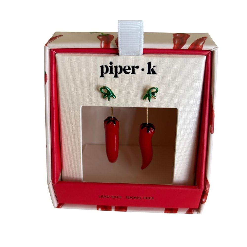 Piper K Super Fun & Funky Red Hot Chili Pepper Earrings.